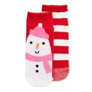 5/$15 Women's Snowman Low Cut Socks, 2-Pair